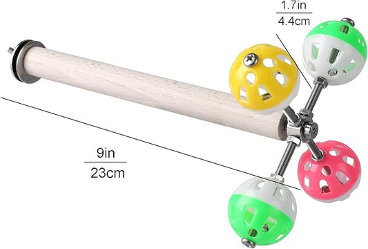 Teniinet Stand Perch Toy with Rotating Balls for Birds, Parakeets, Budgies, Cockatiels, Parrots, Budgerigars, Conures, Parrotlets, Ringnecks, Lovebirds (1Pcs)