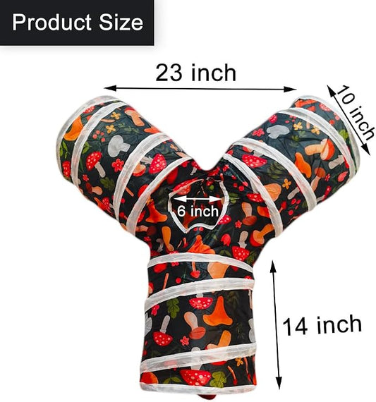 Cat Tunnel Tube Toys,Tunnels for Indoor Cats, Collapsible Interactive Toy with Balls for Rabbits, Kittens, Ferrets, Puppy (Mushroom)