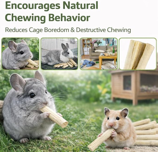 Sukh 420g Sweet Bamboo Chew Sticks - Natural Rabbit Bamboo Sticks Small Animal Chew Toy Bunny Molar Treats Atural Teeth Grinding Toys for Squirrel Guinea Pigs Chinchilla