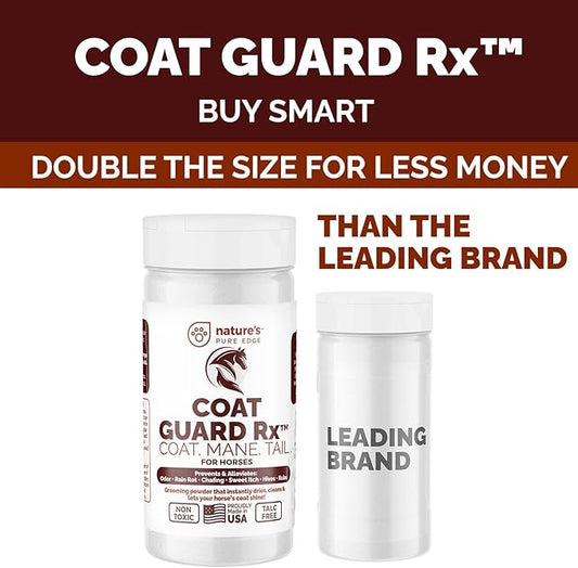 Coat Guard Rx™ Large 16 oz. Coat, Mane, and Tail Powder for Horses - Rain Rot, Sweet Itch, Treatment & Dry Shampoo for Horses.