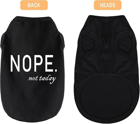 Discover Cozy Cotton Canine Wear: Soft, Lightweight, and Breathable Dog Shirt Vest with Eye-Catching Graphics(Nope not Today), Keeping Your Furry Friend Warm and Comfy! Grey M