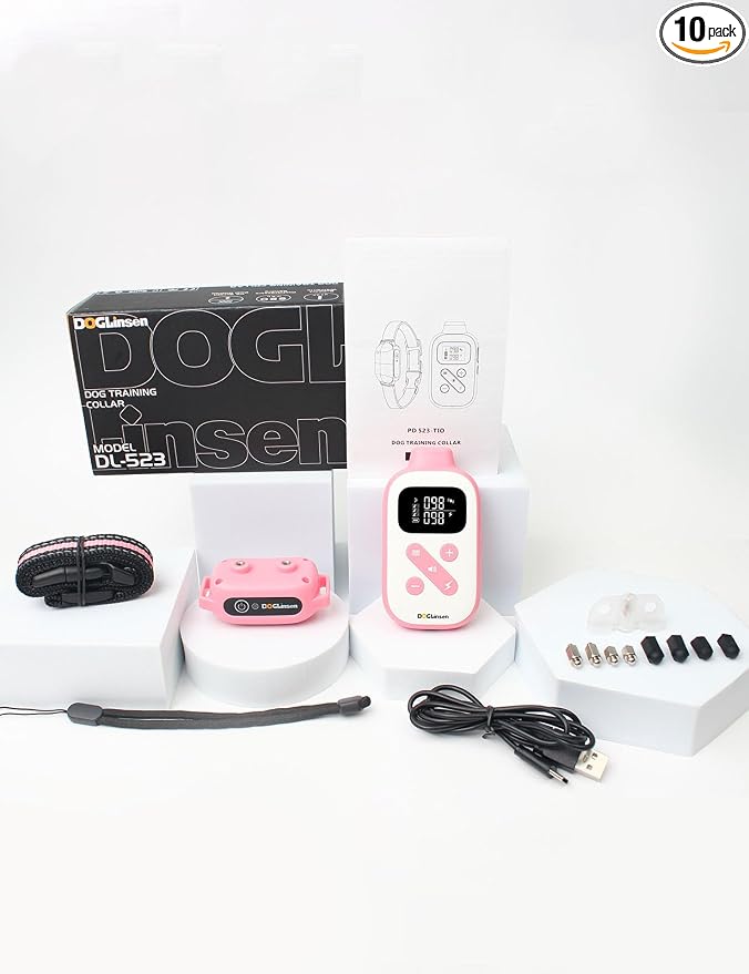 Pink 2-in-1 Dog Training Collar - Rechargeable Bark Stopper & Remote Trainer for Small to Large Dogs - 20260618