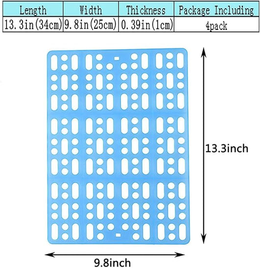 Hamiledyi 12Pcs Rabbit Cage Mats Small Animal Plastic Feet Pads Floor Mat for Pet Cats Dogs Bunny Hamster Rat Chinchilla Guinea Pig(Blue)