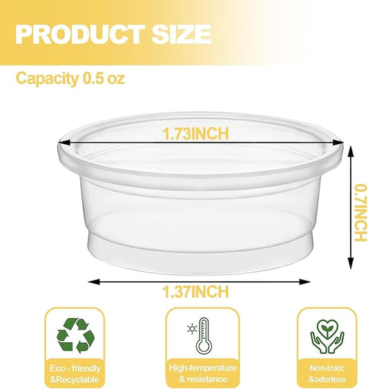 ANCKNE 200 pcs 0.5oz Crested Gecko Food and Water Feeding Cups | Reptile Feeder Bowls | for Lizard and Other Small Pet Ledge Accessories Supplies