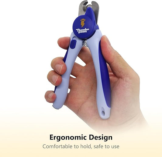 LED Dog Nail Clippers with Light, Trimmers with Protective Guard, Quick Sensor, Safety Lock and Nail File - Suitable for Large and Small Dogs & Cats (Blue, LED)