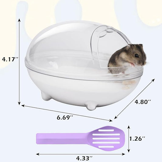 IBWell Transparent Hamster Sand Bath Container, Cage Accessory Box Keeps Sand Contained