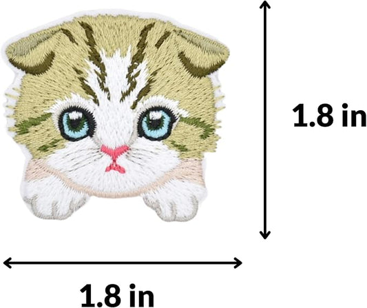 Cute Embroidered Cat Patches - 12pcs Iron On Patches for Clothes, Jackets, Backpacks - Sew On Patches - Perfect Iron On Patches for Kids - Trendy Jacket & Backpack Patches