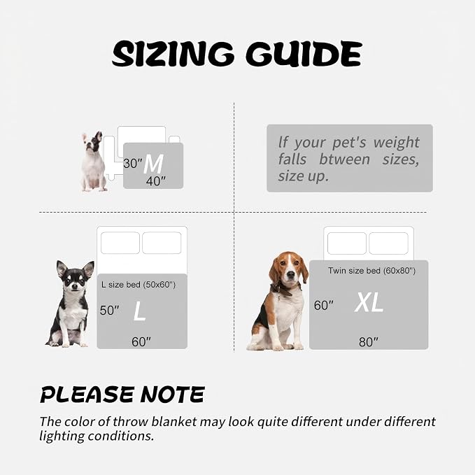 Dog Blanket Paw Bone Pattern 1 Pack 3 Colorful 40"*30" Super Soft Warm Flannel Sofa Cover Car Bed Protector, Urine Proof Washable Outdoor Pet Blanket for Puppy Large Dogs & Cats