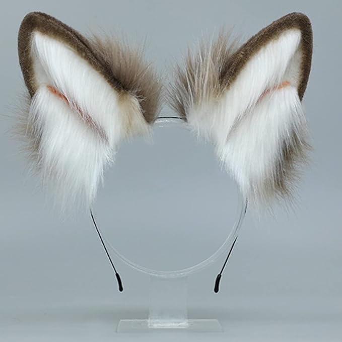 Faylay Women Dog Ear Headband Furry Animal Ear Hair Accessories