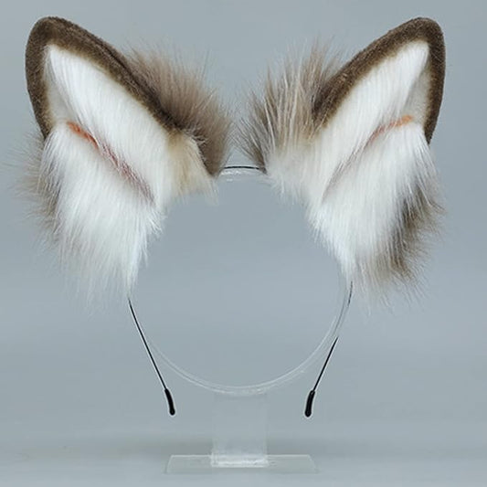 Faylay Women Dog Ear Headband Furry Animal Ear Hair Accessories