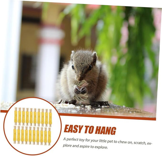 20pcs Small Animal Chew for Rabbits Guinea Pigs Hamsters Natural Wooden Sticks for Dental Care and Teeth Cleaning Safe Pet Chew Treats for Bunnies and Small Furry Pets