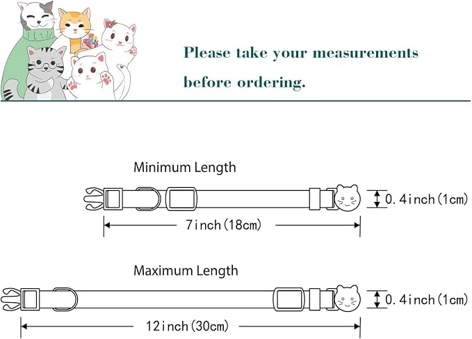 Yizepet Cat Collars with Bells, Breakaway Kitten Collar, Cute Kitty Collar, Pet Supplies Accessories
