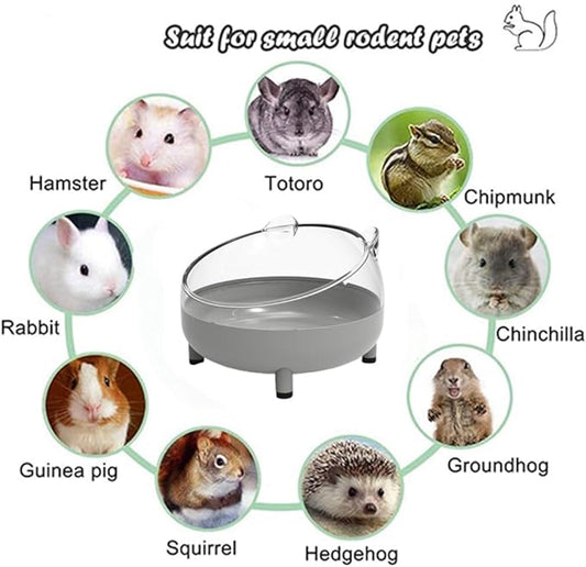 Hamster Food Bowl Elevated Tilted Pet Feeder Sand Bathtub Reduces Neck Strain for Small Pet Ferrets Dwarf Hamsters Gerbils Mice Puppies (Grey)