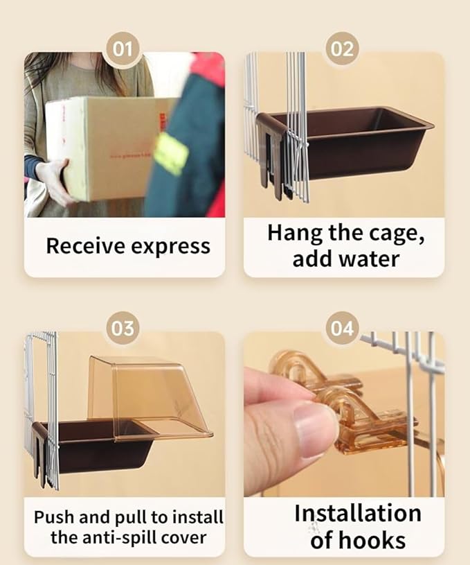 Bird Bath Cage, Cleaning Pet Supplies Cockatiel Bird Clear Bathtub for Little Bird Parrots Spacious Parakeets Portable Shower for Most Birdcage
