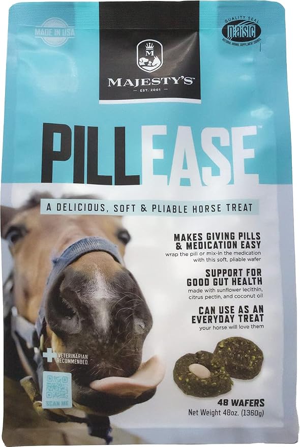 Majesty's PillEase Horse Treats | Pack of Two 48 Ounces Each |Makes Giving Medication Easy | Made in The USA | A Delicious Soft and Pliable No Bake Cookie Horse Treat