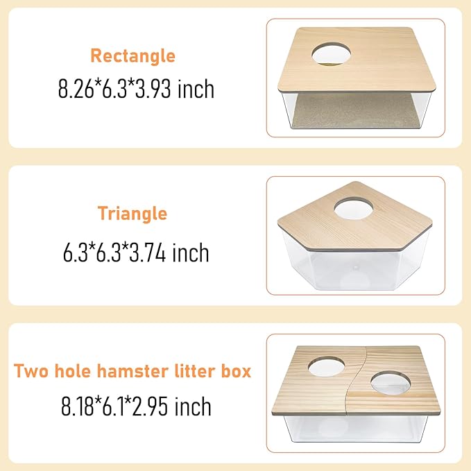 PINVNBY Hamster Sand Bath Box, Transparent Acrylic Sand Bath Shower, Gerbils Digging Room Container with Climbing Ladder and Ceramic Bowl, Litter Box for Hamsters Guinea Pigs Mice (Rectangle)