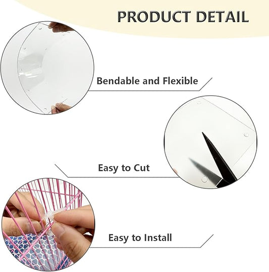 18PCS Pet Cage Guard, Rabbit Urine Guard, 13.8" x 4.7" Pet Cage Edge Liner with 180PCS Ties for Rabbit, Guinea Pig, Hamster, Chinchilla, Hedgehog, Ferret, Bunny