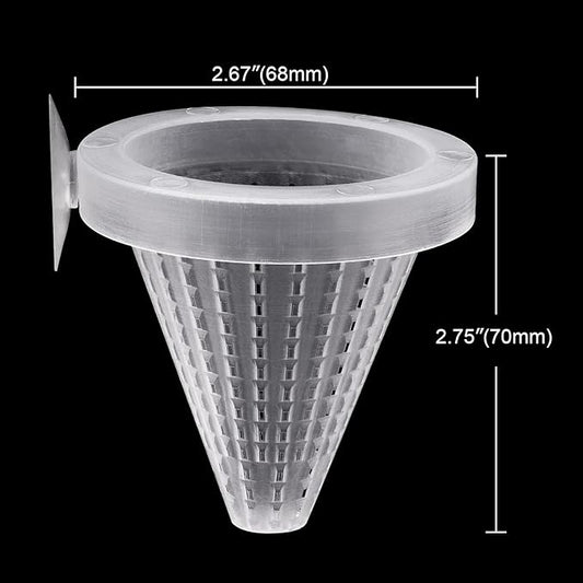 WEAVERBIRD 4PCS Aquarium Nematode Feeder, Live Blood Worm Plastic Cone Cup Shape Basket Feeder for Feeding Fish with Suckers
