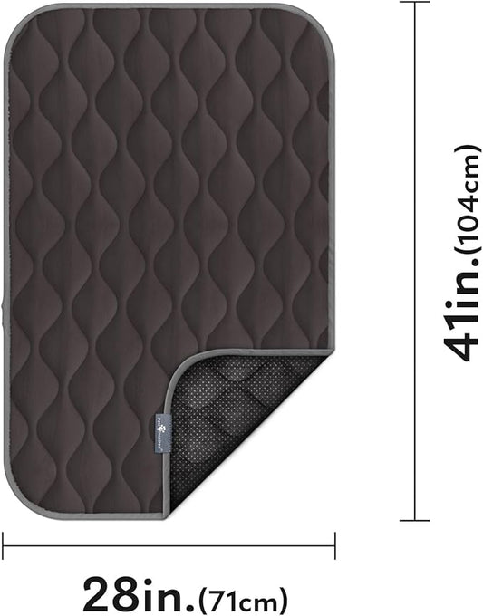 Paw Inspired Washable Padded Crate Mats for Dogs | 41” x 28” Pad, Fits 42-inch Kennels | Leakproof, Waterproof Bottom, Plush Pet Beds (Gray)