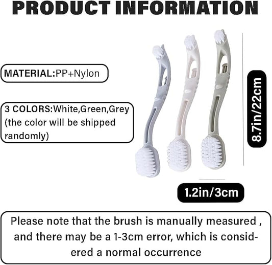 Bird Cage Cleaner with Double Brush Heads Long Handle Cleaning Tool for Small Animal Ferret Bunny Guinea Pigs Cages Food Bowl Pads Groomming (2PC)