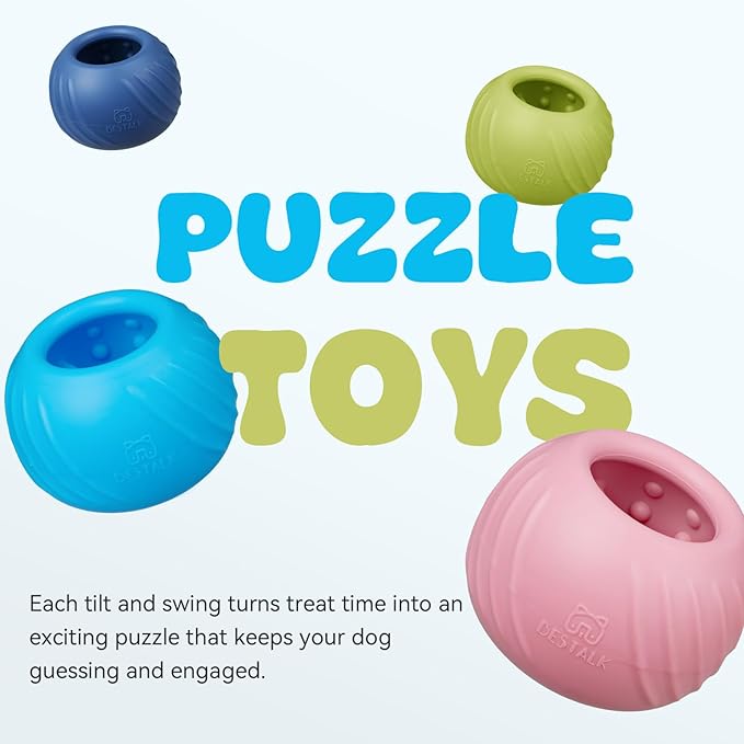 Long-Lasting Dog Lick Toy, Wobbly Dog Enrichment Lick Bowl to Keep Dogs Busy, Interactive Stuffable Dog Treat Feeder for Boredom, Silicone Treat Dispensing Chew Toy(Light Blue,S)