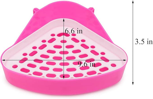 Hypeety Pet Toilet Small Animal Litter Tray Corner for Hamster Guinea Pig Ferret Gerbil Chinchilla Pet Small Rat Toilet Pink