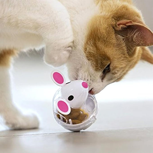 Slow Feed Cat Food Tumbler Pet Treat Ball Toy Feeder