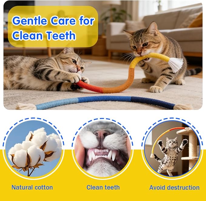Retro Shaw Cat Toys Chew Ropes with Refillable Natural Catnip for Indoor Cats Safe Teeth Cleaning Interactive Kitten Nip Kitty Kicker Toy for All Breeds 23.6 Inches