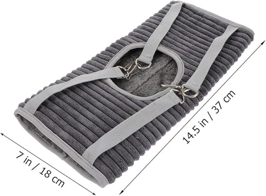 Milisten Small Animals Hanging Hammock Warm Winter Plush Bed for Ferrets Guinea Pigs Hamsters Rats Cozy Tunnel Hideout Cage Accessory for Small Pets