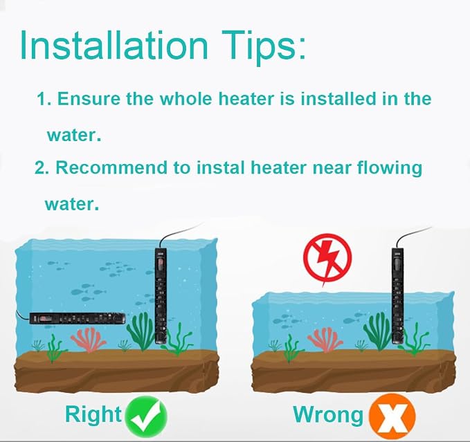 Soyon Aquarium Heater 500 Watt, Fish Tank Heater with Adjustable Temperature 55 Gallon 75 Gallon to 100 Gallon Submersible Water Heater