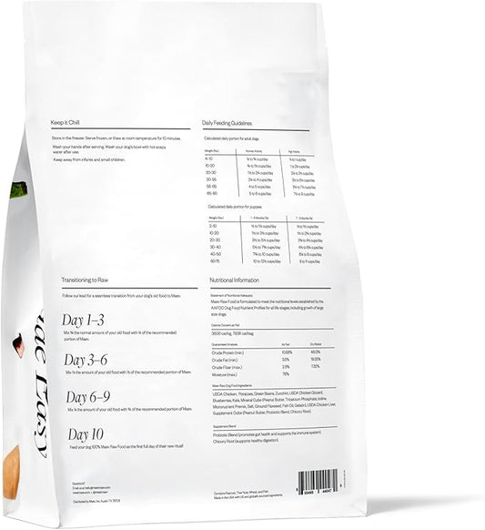 Maev Human-Grade Chicken Dog Food, Weight & Digestion Formula, Whole Ingredient, Gluten-Free, High Protein Puppy & Dog Food, 20 lb