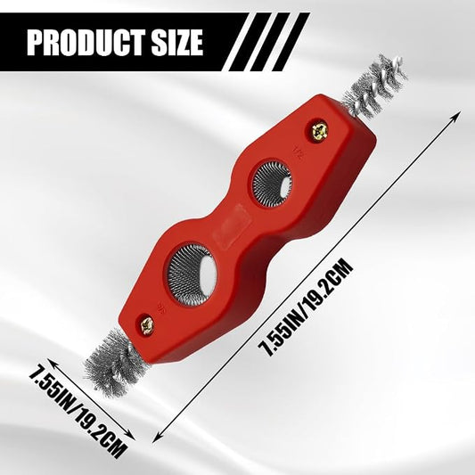 4 in 1 Car Battery Cleaning Brush, Battery Terminal Cleaner, Anti-Rust Auto Battery Cleaner Brush Tool with Steel Wire, Vehicle Battery Terminals Machine Parts Cleaning Tool for Cars (Red)