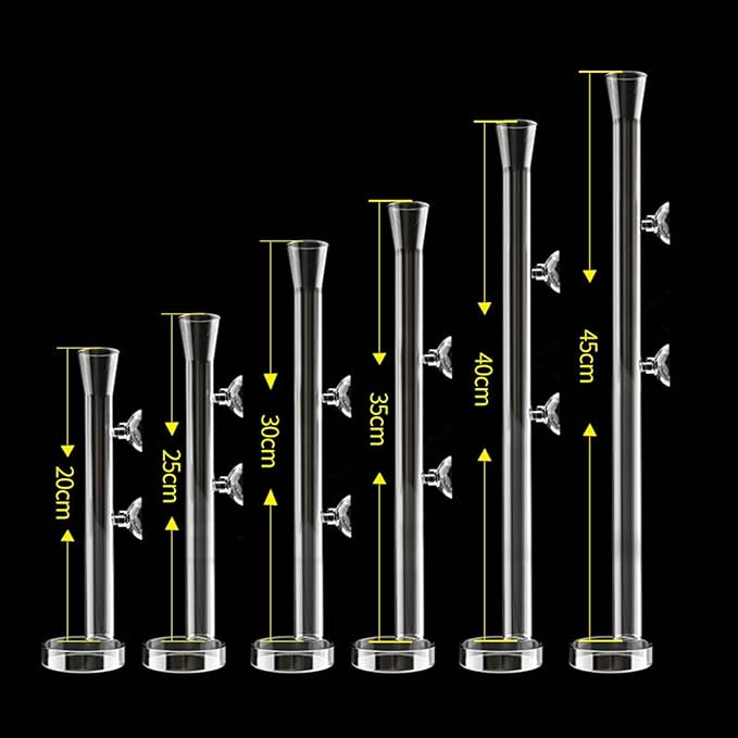 Aquarium Feeder Tube Glass Food Feeding Tube with Round Feeding Tray Fish Tank Shrimp Crab Feeding Accessories Prevents Waste Suitable for Household A, 45cm