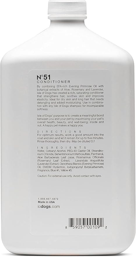Isle of Dogs Coature No. 51 Heavy Management Dog Conditioner for damaged hair, 1 liter