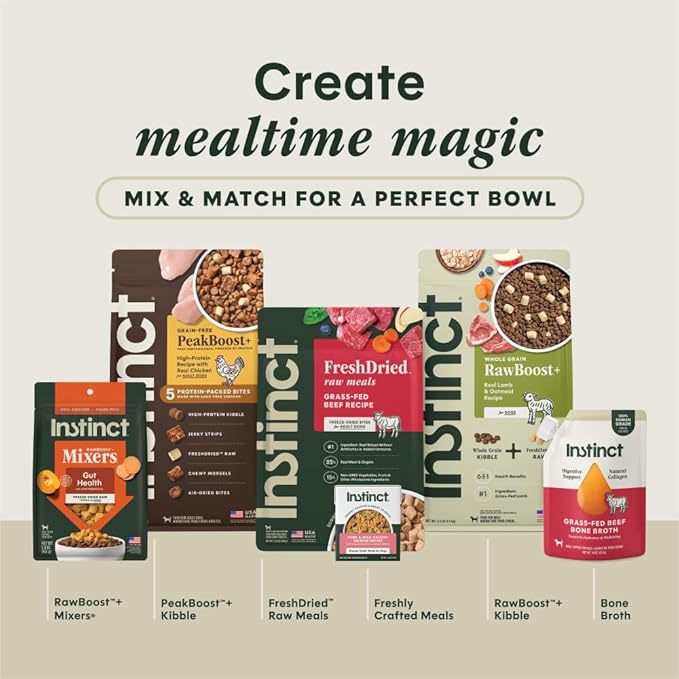 Instinct Freshly Crafted Meals, Dog Wet Food or Topper, Human Grade - Variety Pack, 11oz. Carton (Pack of 6)
