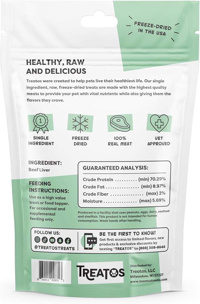 Freeze-Dried Raw Beef Liver Premium Pet Treats, 2 oz