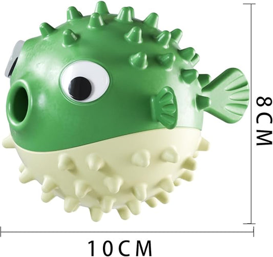 Dog Balls with Bell Sound, Interactive Dog Toys,Treat Dispensing Dog Toys, cat Toys Balls,Rubber Elastic Ball Toys for Small Medium Large Cat and Small Dogs (Green)