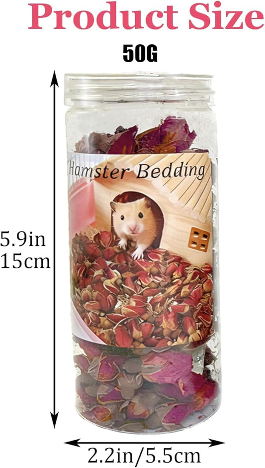 Hamster Bedding Habitat 200G/7.0oz Hamster Forage Flowers Cage Accessories for Rabbit Gerbil Mouse Guinea Pig (200G)