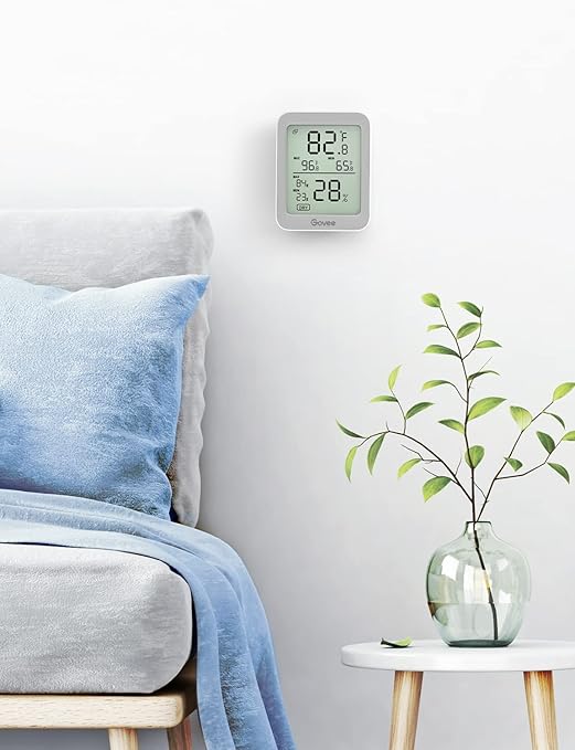 Govee Indoor Hygrometer Thermometer 3Pack H5075 with Bluetooth App Control | Room Temperature Humidity Meter, 164ft Remote Monitor, Smart Alerts, 2 Years Data Storage Export, for Bedroom Wine Cellar