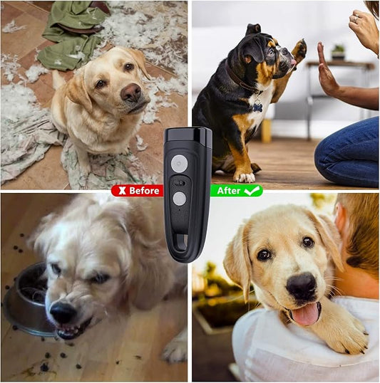 Dog Barking Control Devices,Dog Training Device-Dog Training,Training/Deterrent Mode,Train and Control Your Dog,Effective Barking Control Device LED Flashlight for Training Behavior Correction-Black