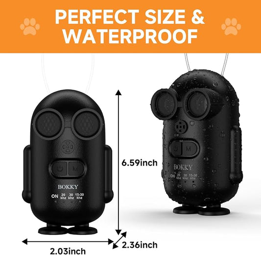 15-30kHz Adjustable Dog Bark Deterrent Devices with IPX5 Waterproof, 2-in-1 Fast Charging Anti Barking Silencer - Ideal for Outdoor and Indoor