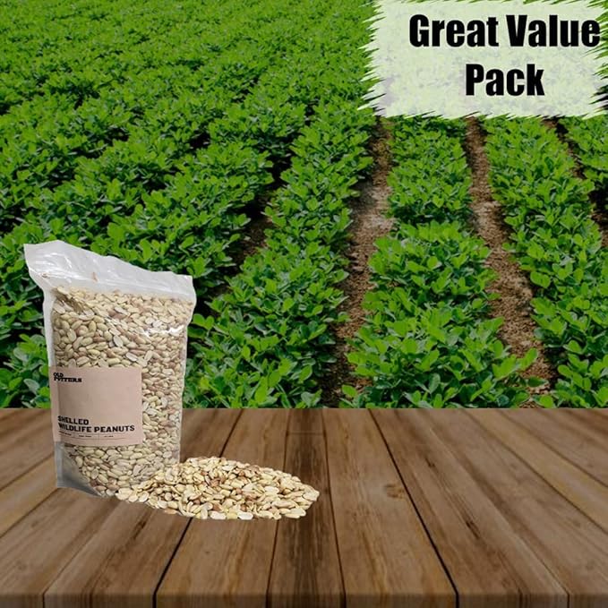 Old Potters' Wildlife Shelled Peanuts, 5 lbs for Birds, Squirrels. USA Grown Non-GMO Raw Shelled Peans. Not for Human Consumption