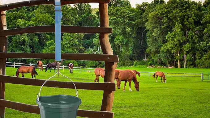 Adjustable Nylon Bucket Strap (3 Pack)- for Hay Nets, Water Buckets, Hanging Strap,Horse Outdoor Feeders,Heavy Duty Horse Water Feed, 30" (Hurricane Blue)
