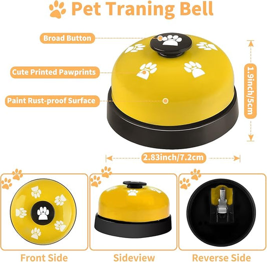 3 Pack Dog Doorbells, Pet Training Bells for Outside Potty Training and Communication, Bell for Dog Cat Puppy Interactive Toys (Yellow, 3 Pack)