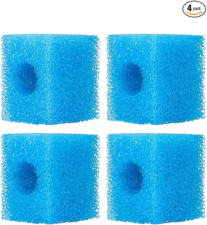 Replacement Sponge Media Filter, 4 Pack of Bio Foams for 132GPH 200GPH Aquarium Internal Filter