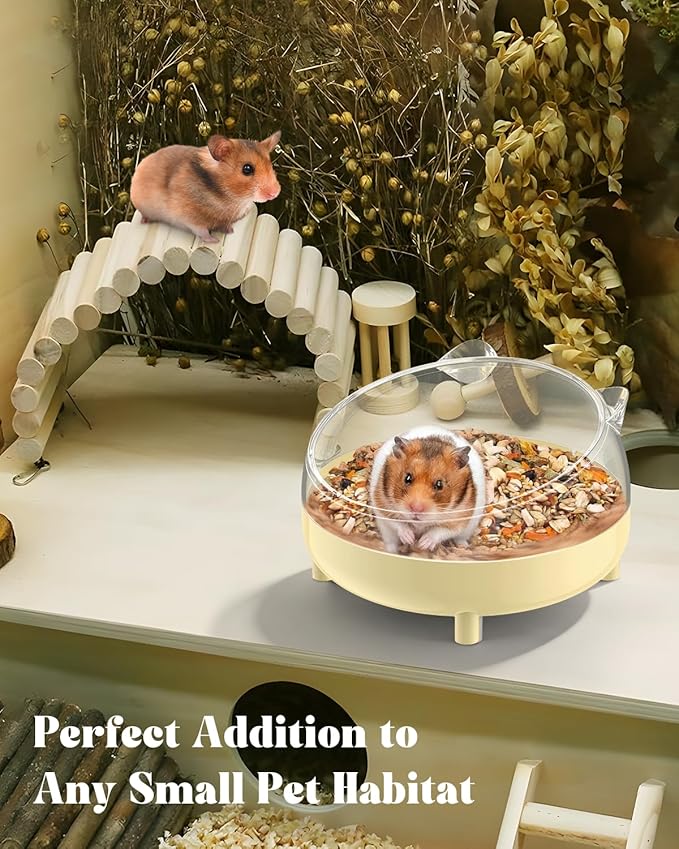 Pawfly Hamster Sand Bath Container, Hamster Sand Bath Box, Hamster Bathtub, Hamster Bathroom, Hamster Toilet, Plastic Dust Bath for Dwarf Hamsters, Syrian Hamsters, Mice, Gerbils & Small Animals