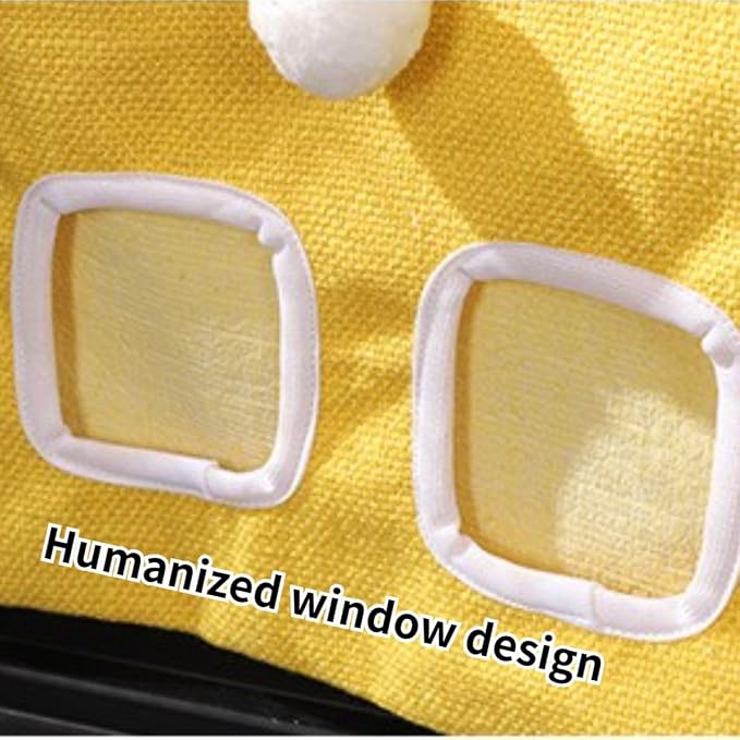 Rabbit Hay Feeder, Bunny Hay Bag for Rabbits,Rabbit Feeder Fabric Bag Feeder Storage Bag,Large Capacity Cotton Canvas Fabric Hanging Hay Feeder Bag for Small Animal,Hay Guinea Pig (Yellow,S)