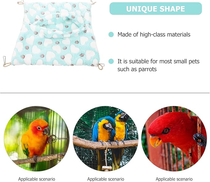 Pet Hamster Bed and Guinea Pig Hammock Double-Layer Plush Sleeping Sack with Hanging Design 32x34cm Warm Hideout Cushion for Small Animals