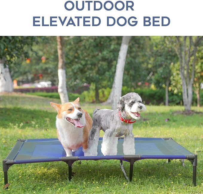 suddus Elevated Dogs Bed Waterproof Outdoor, Portable Raised Dog Bed, Dog Beds Off the Floor, Dogs Bed Easy Clean Indoor or Outdoor Use, X-Large, Blue