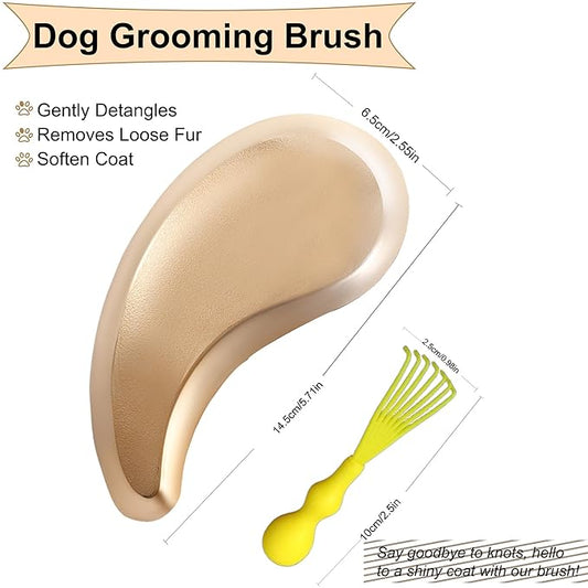 Gentle Grooming Puppy Brush with Gift Box , Fit for Small Dog , Yorkie, Shih Tzu, Maltipoo, Maltese and Pomeranian ,Toy Poodle Accessories, Soft Bristle (Rose Gold)